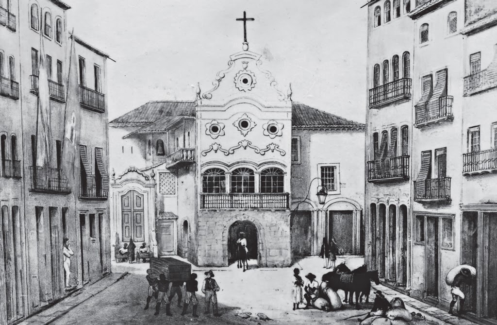 Arco do Bom Jesus em litografia a mão de W. Bassler, de 1848